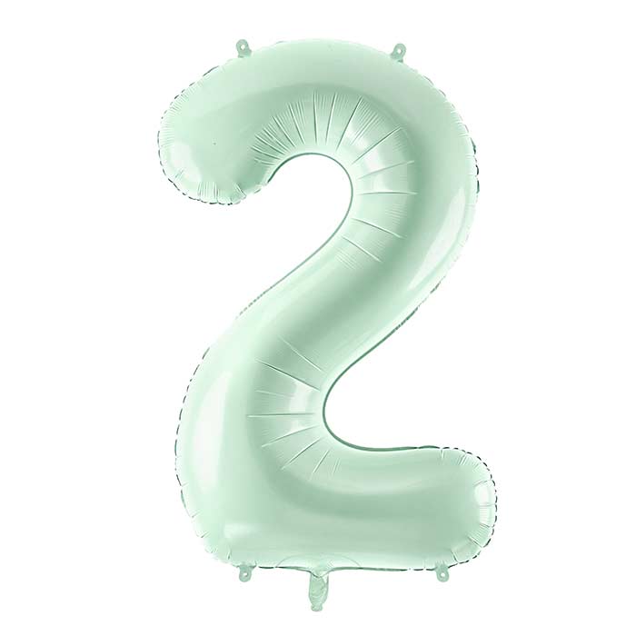Pastel Green Number 2 Balloon 28 Inches | Party Save Smile