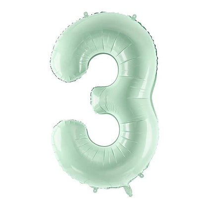 Pastel Green Number 3 Balloon 28 Inches | Party Save Smile