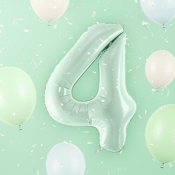 Pastel Green Number 4 Balloon 28 Inches