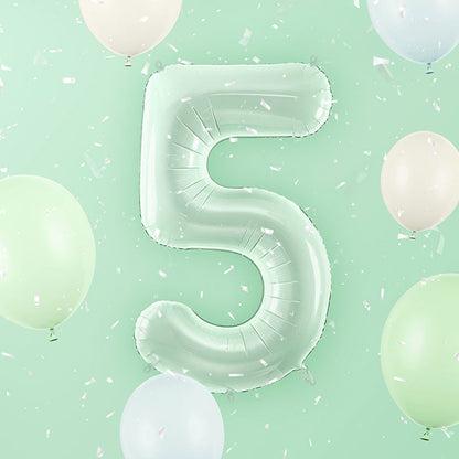 Pastel Green Number 5 Balloon 28 Inches