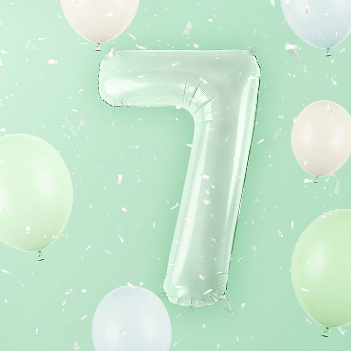 Pastel Green Number 7 Balloon 28 Inches