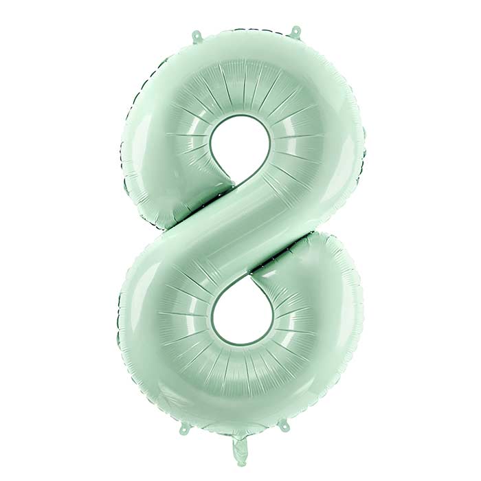 Pastel Green Number 8 Balloon 28 Inches | Party Save Smile