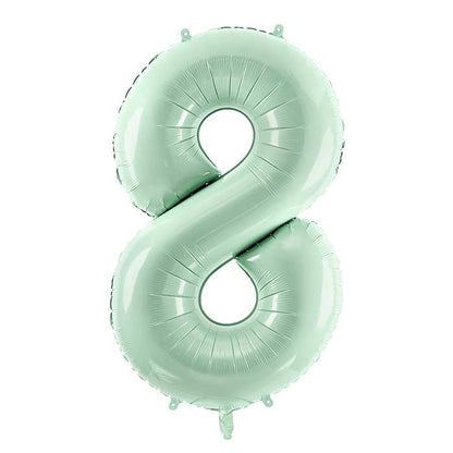 Pastel Green Number 8 Balloon 28 Inches | Party Save Smile