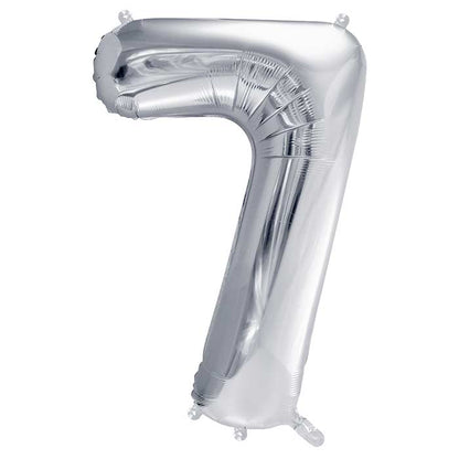 Silver Number 7 Balloon 28 Inches | Party Save Smile