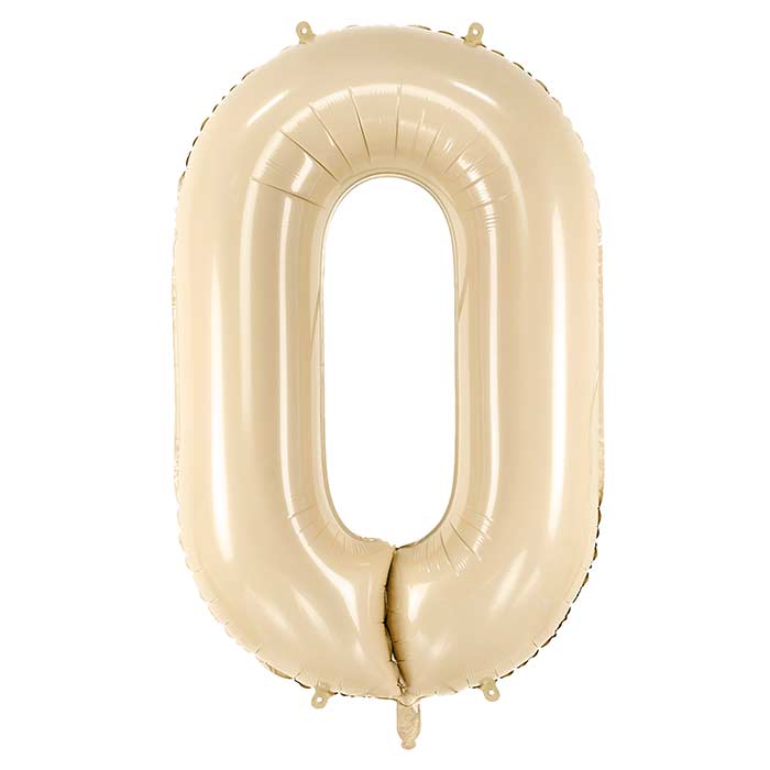 Beige Number 0 Balloon 28 Inches | Party Save Smile