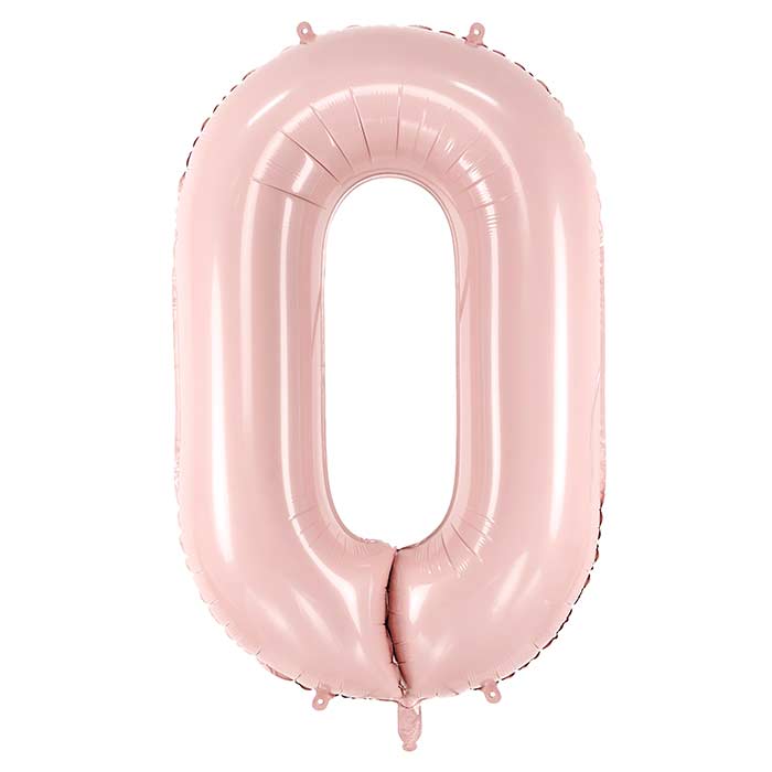 Baby Pink 0 Number Balloon 28 Inches | Party Save Smile