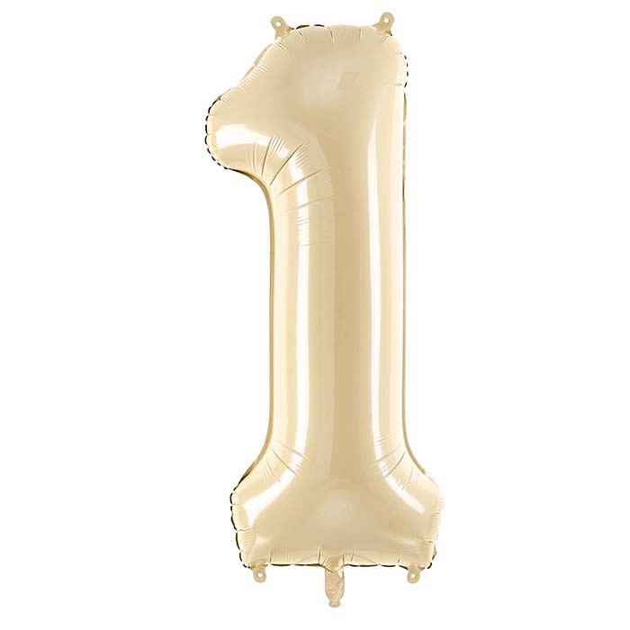 Beige Number 1 Balloon 28 Inches | Party Save Smile