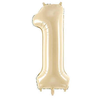 Beige Number 1 Balloon 28 Inches | Party Save Smile