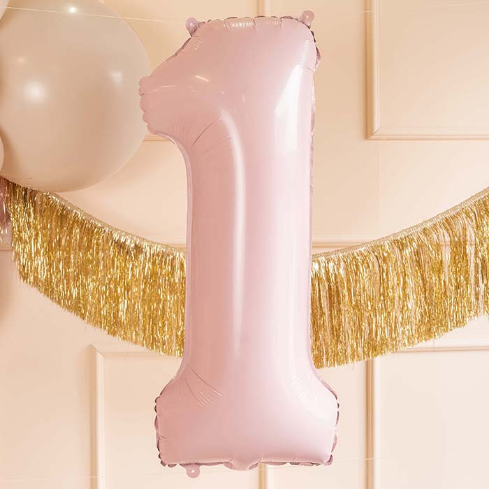 Baby Pink 1 Number Balloon 28 Inches