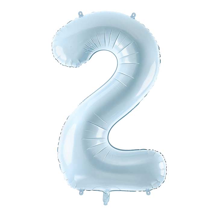 Light Blue 2 Number Balloon 28 Inches | Party Save Smile