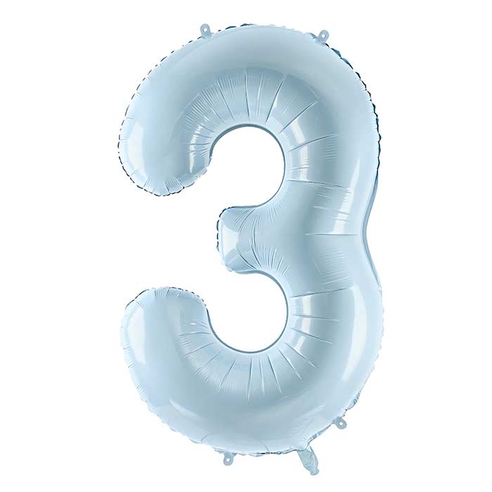 Pastel Blue Number 0-9 - 28 inches