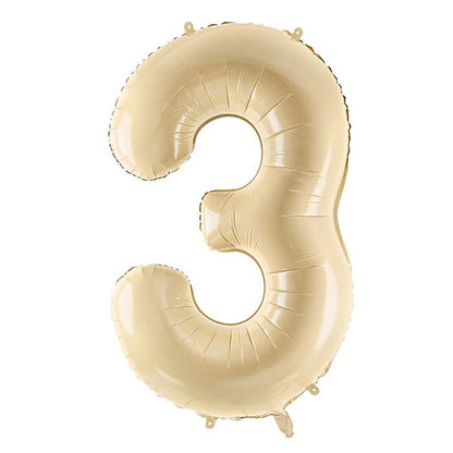 Beige Number Balloons 0-9 - 28 inches