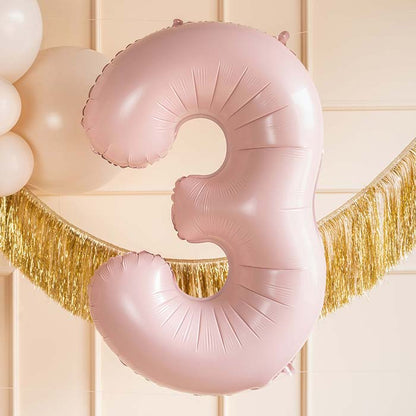 Baby Pink 3 Number Balloon 28 Inches
