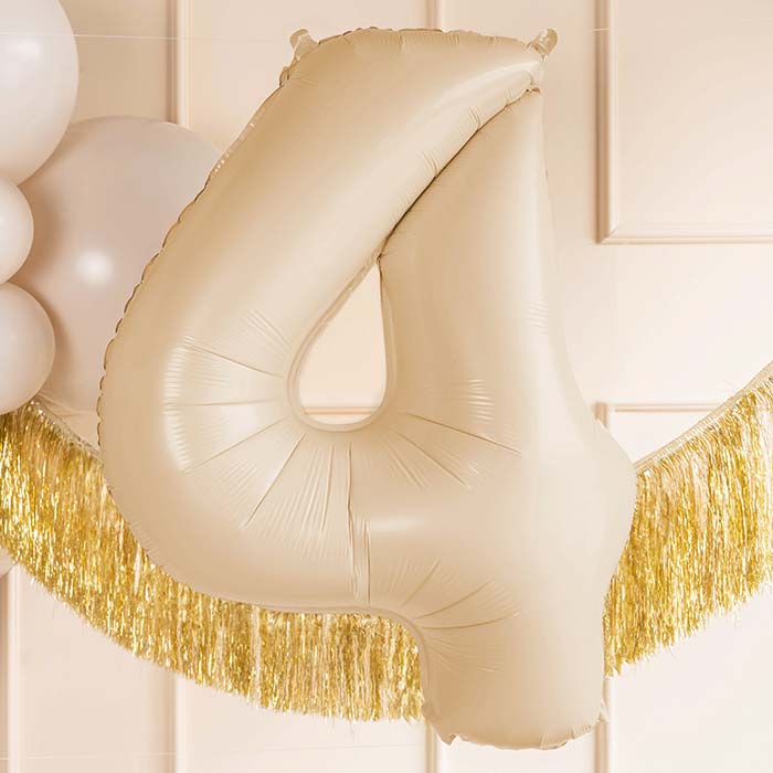 Beige Number 4 Balloon 28 Inches