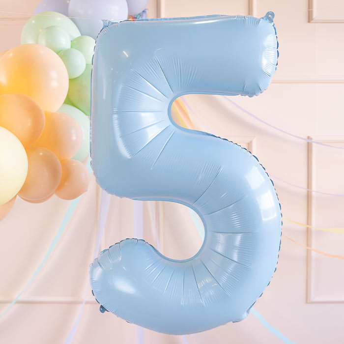 Light Blue 5 Number Balloon 28 Inches