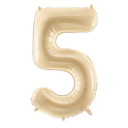 Beige Number 5 Balloon 28 Inches | Party Save Smile