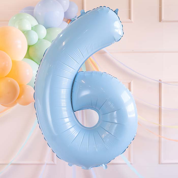 Light Blue 6 Number Balloon 28 Inches