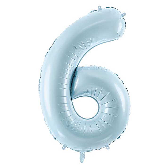 Light Blue 6 Number Balloon 28 Inches | Party Save Smile