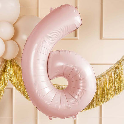 Baby Pink 6 Number Balloon 28 Inches