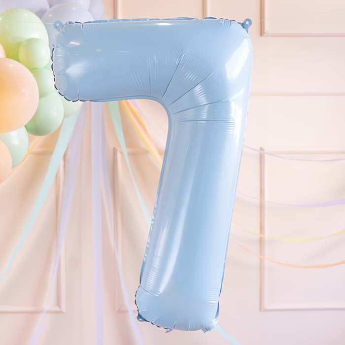 Light Blue 7 Number Balloon 28 Inches