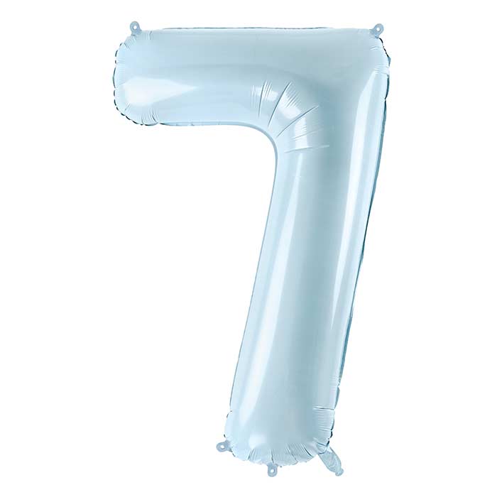 Light Blue 7 Number Balloon 28 Inches | Party Save Smile