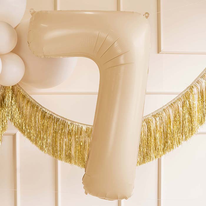 Beige Number 7 Balloon 28 Inches