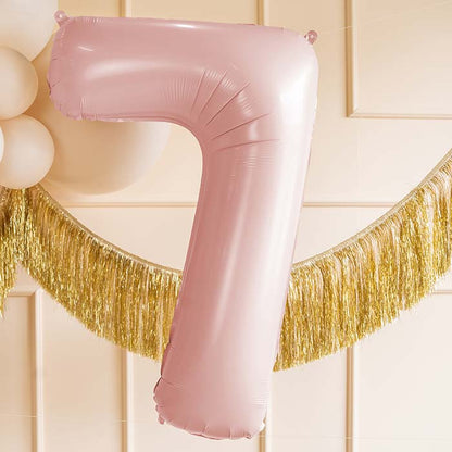 Baby Pink 7 Number Balloon 28 Inches