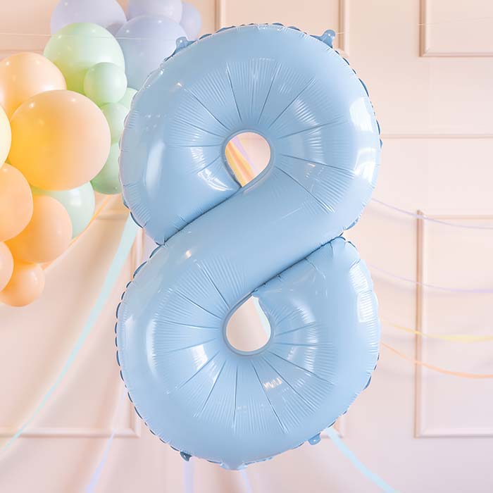 Light Blue 8 Number Balloon 28 Inches