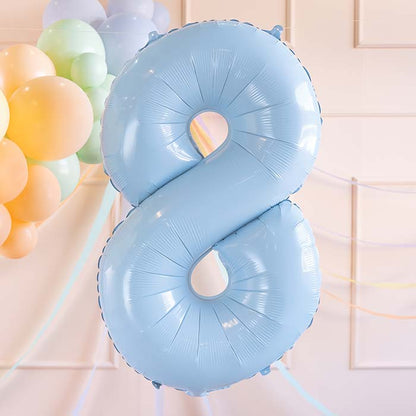 Light Blue 8 Number Balloon 28 Inches