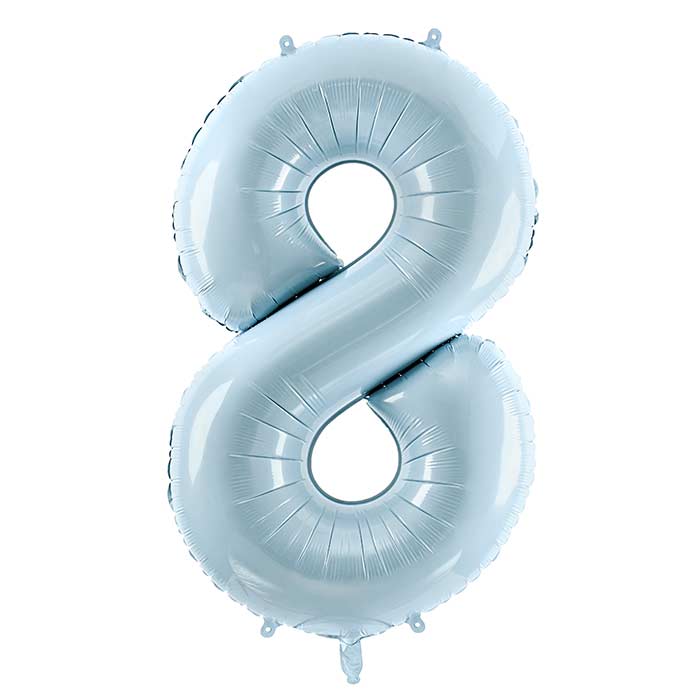 Pastel Blue Number 0-9 - 28 inches
