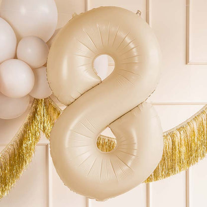 Beige Number 8 Balloon 28 Inches