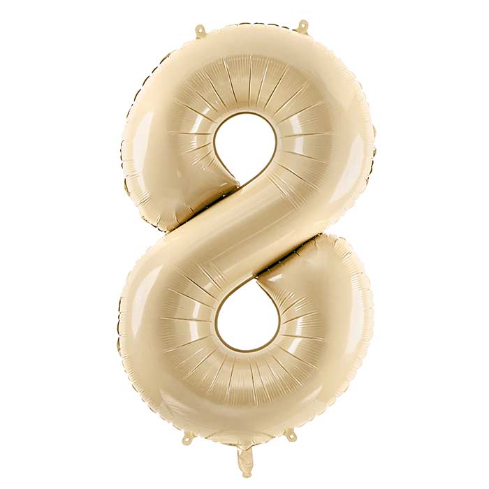 Beige Number 8 Balloon 28 Inches | Party Save Smile