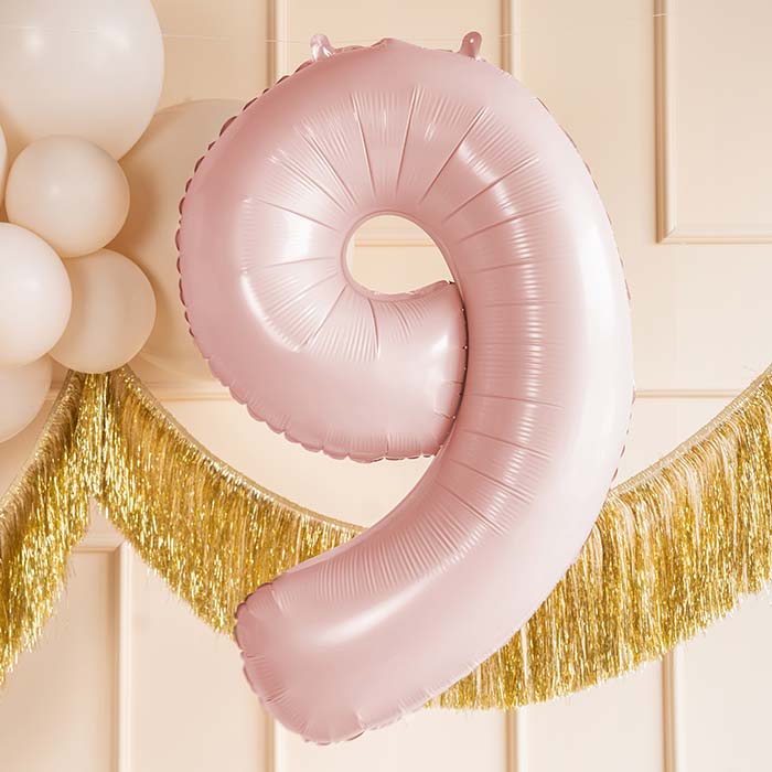 Baby Pink 9 Number Balloon 28 Inches
