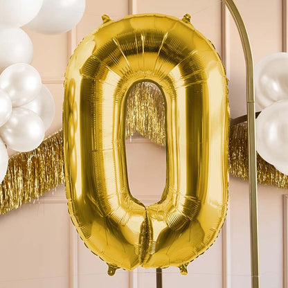 Champagne Gold Number 0 Balloon 28 Inches