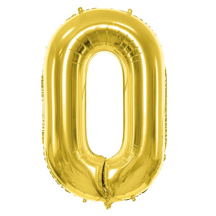 Champagne Gold Number 0 Balloon 28 Inches | Party Save Smile