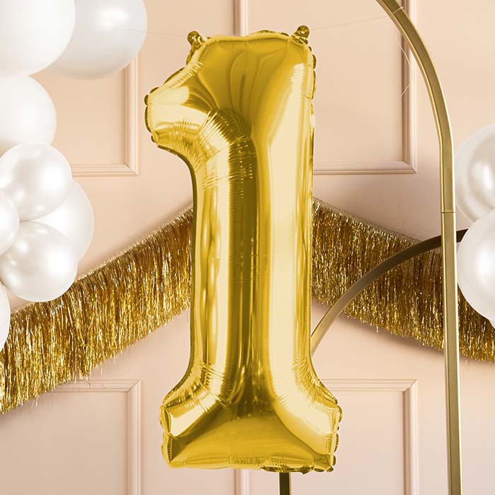 Champagne Gold Number 1 Balloon 28 Inches