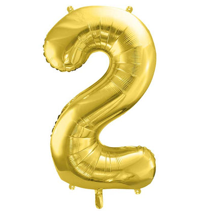 White Gold Number Balloons 0-9 - 28 inches