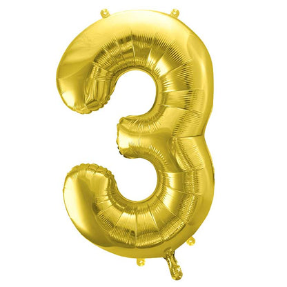 White Gold Number Balloons 0-9 - 28 inches