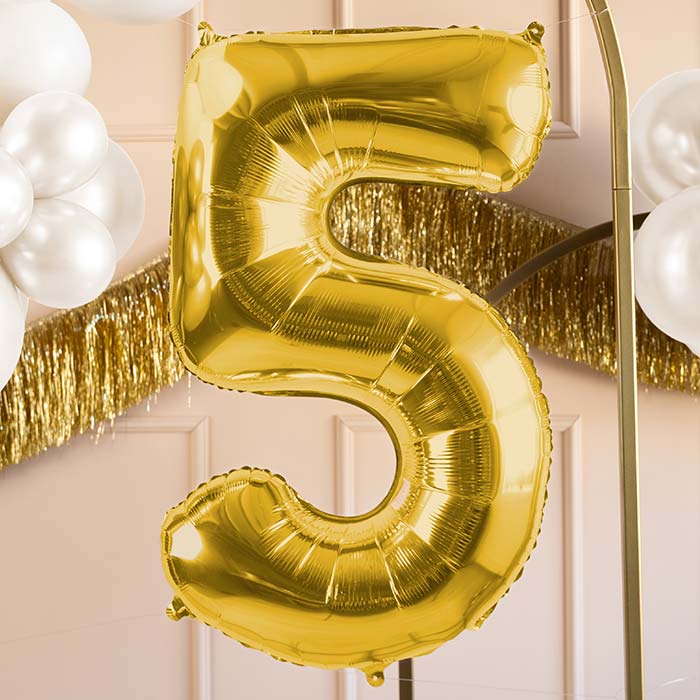 Champagne Gold Number 5 Balloon 28 Inches