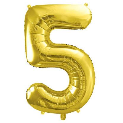 Champagne Gold Number 5 Balloon 28 Inches | Party Save Smile
