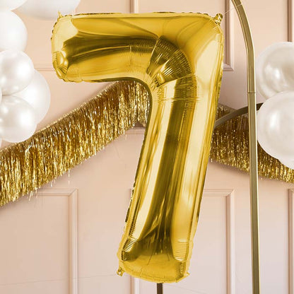 Champagne Gold Number 7 Balloon 28 Inches