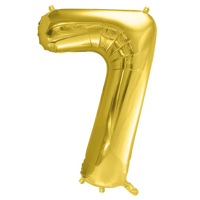 Champagne Gold Number 7 Balloon 28 Inches | Party Save Smile