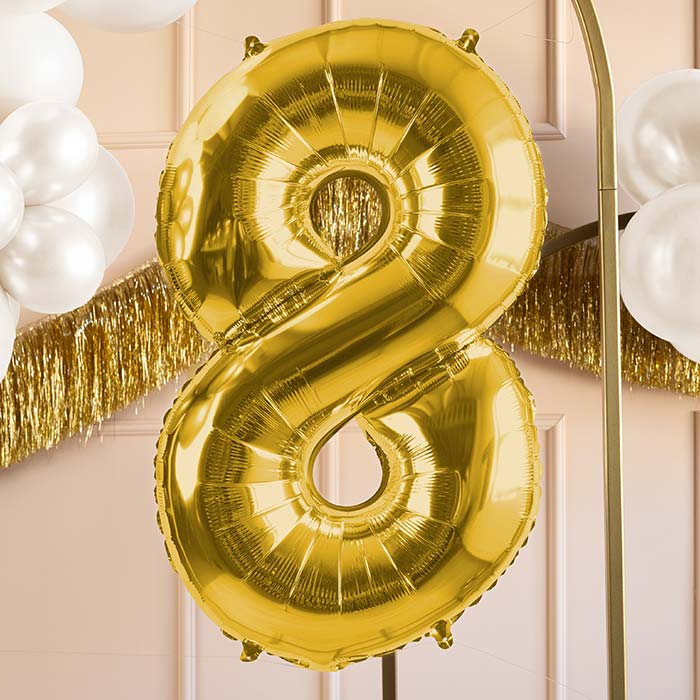 Champagne Gold Number 8 Balloon 28 Inches
