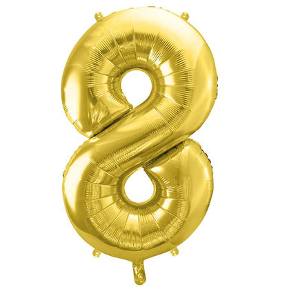 White Gold Number Balloons 0-9 - 28 inches