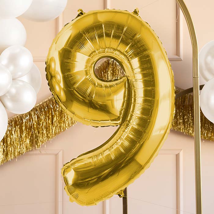 Champagne Gold Number 9 Balloon 28 Inches