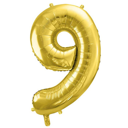 Champagne Gold Number 9 Balloon 28 Inches | Party Save Smile