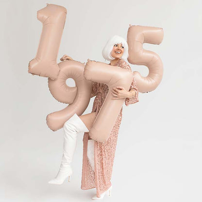 Cappucinno Beige Number 5 Balloon 28 Inches