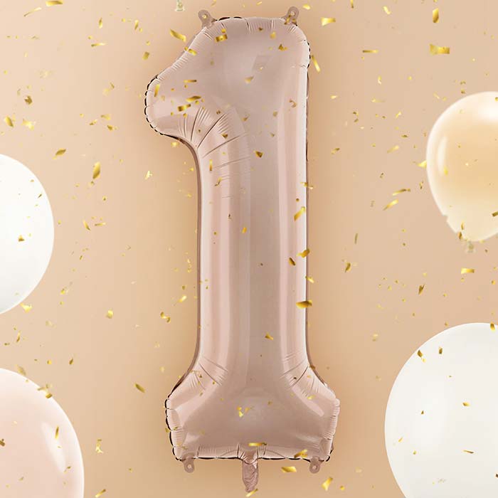 Cappucinno Beige Number 1 Balloon 28 Inches