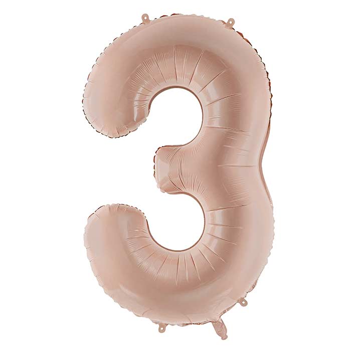 Cappucinno Beige Number 3 Balloon 28 Inches | Party Save Smile