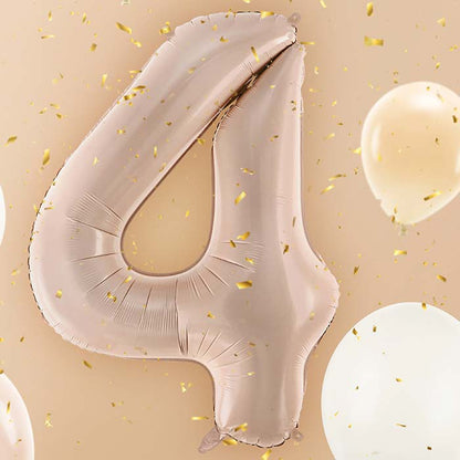 Cappucinno Beige Number 4 Balloon 28 Inches